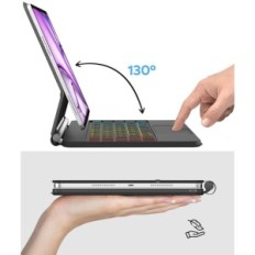 Onvolledige / Tweedehands Toetsenbord Case voor iPad Air 11 (M3 / M2) 2025/2024 Met TouchPad Czarna Fogari qwertz