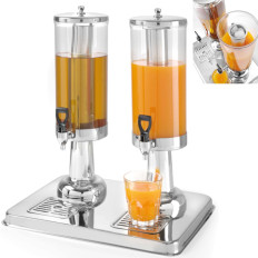 Dispenser-dispenser voor dranksappen Dubbelgekoeld 2 x 3L