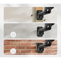 Porte-mur pour 2 moniteurs 17-32 "Huanuo Hnwds1 Spring à gaz, Vesa