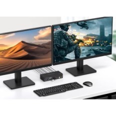 KVM VPFET HDMI 2 PC 2 Monitory 4K60Hz USB 3.0 4 porty s káblami