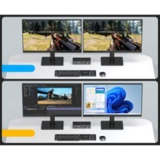 KVM VPFET HDMI 2 PC 2 Monitory 4k60Hz USB 3.0 4 porty s kabely