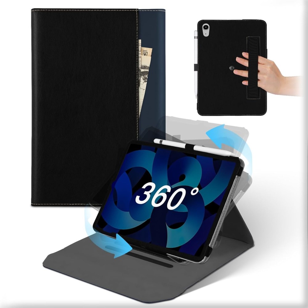 Ipad zrak 6/5/4 10.9-11 "360 ° rotirajući s džepom i ručicom za pisaljku