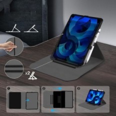 IPad Air 6/5/4 10.9-11 "360 ° pyörivä tasku ja kahva kynää varten