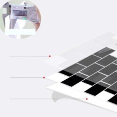 Vinüülplaadid isekleepuvad yoillene mustad 10 tk. Köögi ja vannitoa jaoks