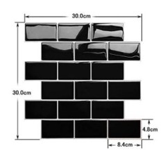 Vinylfliesen selbstklebende Yoilleone Black 10-tlg. Für die Küche und das Badezimmer