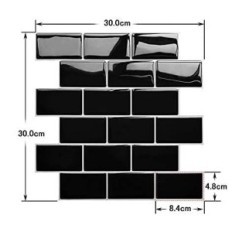 Vinyl tiles Self-adhesive YoilLeone black 10 pcs. For the kitchen and bathroom