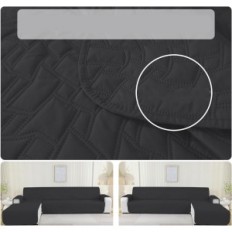 Tappeto su un divano ad angolo 255 cm Ystyle impermeabile nero 3 persone. Powystawowy