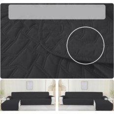 Tappeto su un divano ad angolo 255 cm Ystyle impermeabile nero 3 persone. Powystawowy