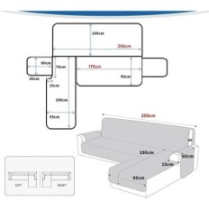 Χαλί σε ένα γωνιακό καναπέ 255 cm ystyle αδιάβροχο μαύρο 3 άτομα. Powystawowy