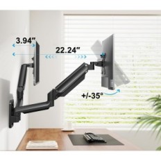 Neišsamus sienų laikiklis iki 2 monitorių 17-32 "Huanuo HNWDS1 dujinė pavasaris, VESA