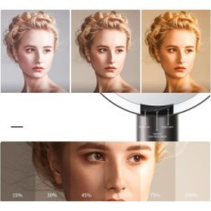 Miroir de maquillage à LED 9 pouces avec capteur tactile 3 couleurs sans fil