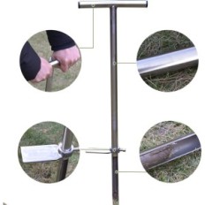 Used Surmountway soil probe 91 cm made of steel t-handle garden / field / lawn