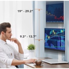 Används vertikalt stativ på 2 bildskärmar 13-34 "Hemud HT05W-002P till 20KG vit