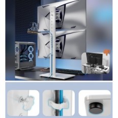 Soporte vertical usado en 2 monitores 13-34 "Hemud HT05W-002P a 20kg White