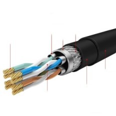 Ethernet kábel RJ45 szabadtéri Mygatti CAT 7 vízálló 10 Gb / s 100m fekete karszalag