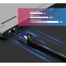 Ethernet Cabo RJ45 Ao Ar Livre Mygatti Cat 7 À Prova D 'Água 10 GB / S 100M Bandas Pretas