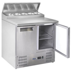 Table de réfrigération pour salades à 2 portes avec colonne - Hendi 236222