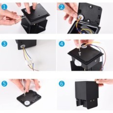 Wandleuchte LED mit Bewegungssensor-Kit 2-tlg. Kukak KY-10 12W IP65 Hitzeweiß schwarz