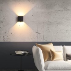 Wandleuchte LED mit Bewegungssensor-Kit 2-tlg. Kukak KY-10 12W IP65 Hitzeweiß schwarz