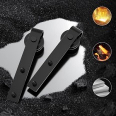 Usato wolfbird A06SFS-TG Raccordi da 183 cm (6ft) Sistema di porta scorrevole nero Porte a forma di J