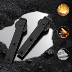 Acessórios de Wolfbird A06SFS-TG 183cm (6 pés) Sistema de porta de deslizamento preto portas em forma de J