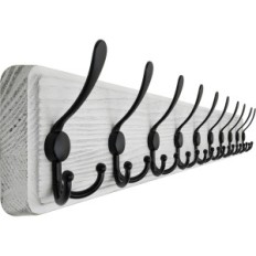Used Wall Hanger Skoloo Wooden, Durable, Wall with 10 Triple Hooks