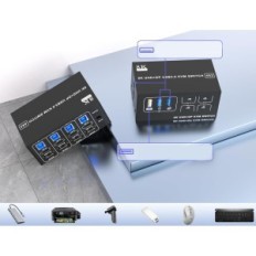 KVM USB 3.0 4XPC 2xmonitment DP1.4 + HDMI2.1 8K @ 60Hz 5Gbps