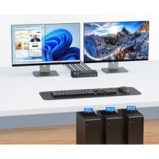 KVM Switch 3 Υπολογιστές 2 KCEVE KVM302DH Οθόνες DP HDMI USB 3.0 8K @ 30 4K @ 144/60 Hz