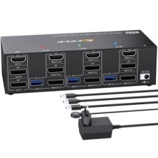 KVM USB 3.0 HDMI-lüliti + 2DP 3 Arvutid 3 KCEVM KVM303DH 8K @ 60Hz 4K @ 144Hz monitorid