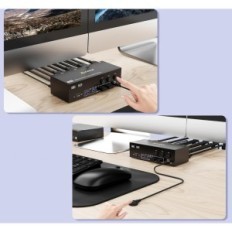 KVM USB 3.0 HDMI-schakelaar + 2DP 3 Computers 3 KCEVM KVM303DH 8K @ 60HZ 4K @ 144Hz Monitors