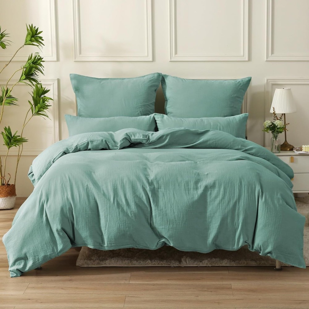 Double pellava Mulinowa 135x200 sielullinen 4el. Puuvilla Green Bean Castle