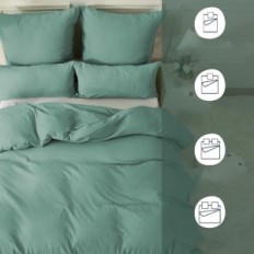 Double linen Mulinowa 135x200 Soulful 4el. Cotton Green Bean Castle