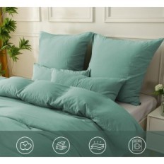 Double pellava Mulinowa 135x200 sielullinen 4el. Puuvilla Green Bean Castle