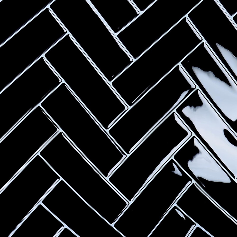 Stickers 3D pour le mur de haringbone varcaper 30.5x30.5 cm, 20 pcs. Noir