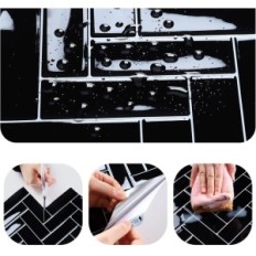 3D naljepnice za miring kurzin zid 30,5x30,5 cm, 20 kom. Crna