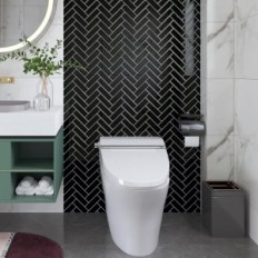 3D-stickers voor de Varypaper Herringbone Wall 30.5x30.5 cm, 20 stuks. Zwart