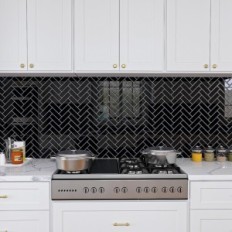 3D-stickers voor de Varypaper Herringbone Wall 30.5x30.5 cm, 20 stuks. Zwart