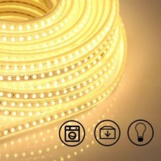 LED Tape 10 M PCning 220V 3000K Varmehvit SMD 5730 120 LED / M IP67 E