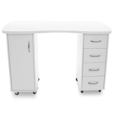 Bureau 2027 blanc deux armoires — vue de face
