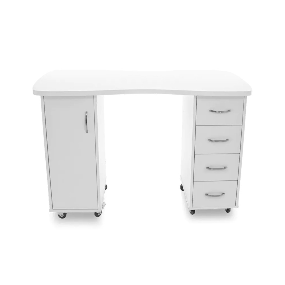 Desk 2027 vit två skåp — framsida