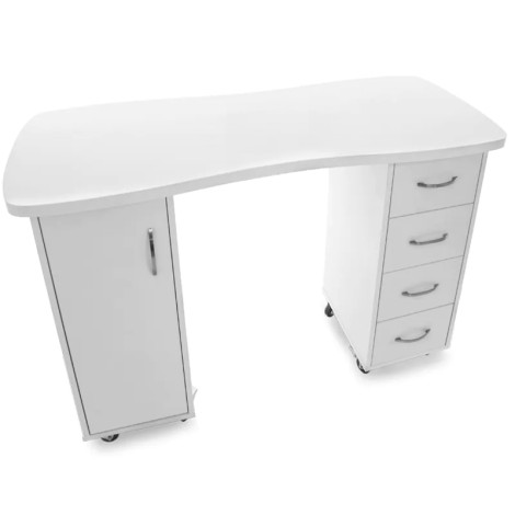 Desk 2027 vit två skåp — framsida