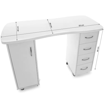 Bureau 2027 blanc deux armoires — vue de face