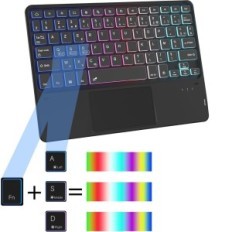 Cas avec clavier pour Lenovo Tab M11 11 "2024 Qwertz Backlit avec un pavé tactile