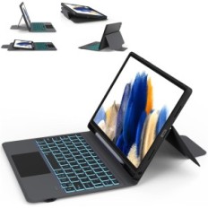 Cas avec clavier pour l'onglet Galaxy A8 10.5 "SM-X200 / X205 / X207 TOPEEI QWERTZ Backlit avec touchpad
