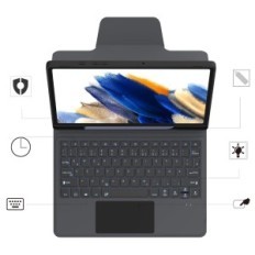 Případ s klávesnicí pro Galaxy Tab A8 10.5 "SM-X200 / X205 / X207 Roofei Qwertz podsvícený s touchpadem