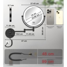 Wall Mirror LED Gosspire 9 "3 farger 1x / 10x større bilde