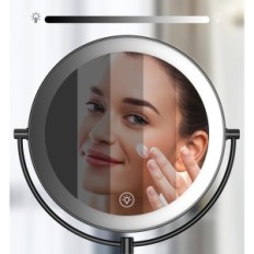 Wall Mirror LED GOSKRE 9 "3 FARVER 1X / 10X større billede