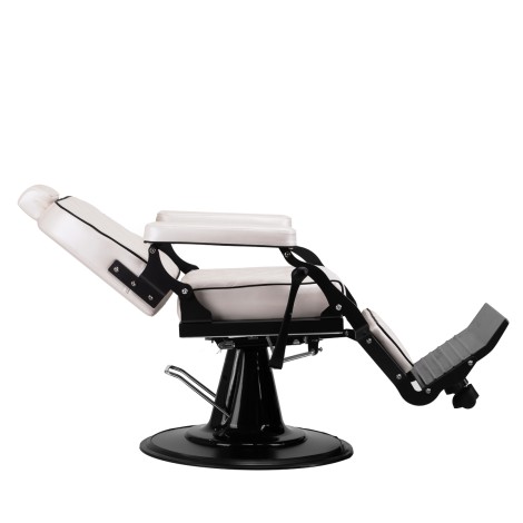 Barberské kreslo Carlos Extra Pearl — bočný pohľad