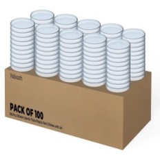 Petri Dishes Plastic 100mm Vabioth 100 stykker steril med lokk