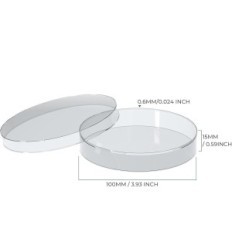 Petri patiekalai plastikiniai 100mm Vabioto 100 vienetų sterilūs su dangčiu